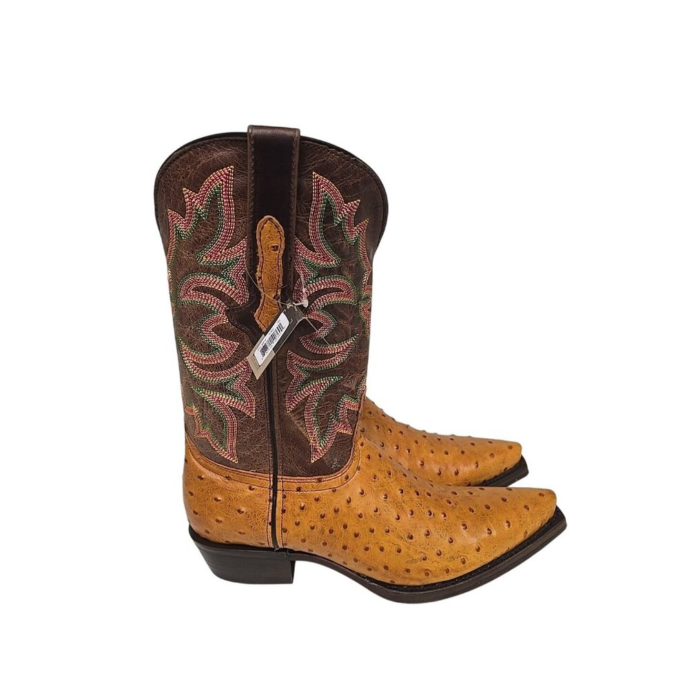 Dingo Men's DI 115 Outlaw Embroidered Ostrich Print Western Boot Tan 10.5D - Picture 2 of 7